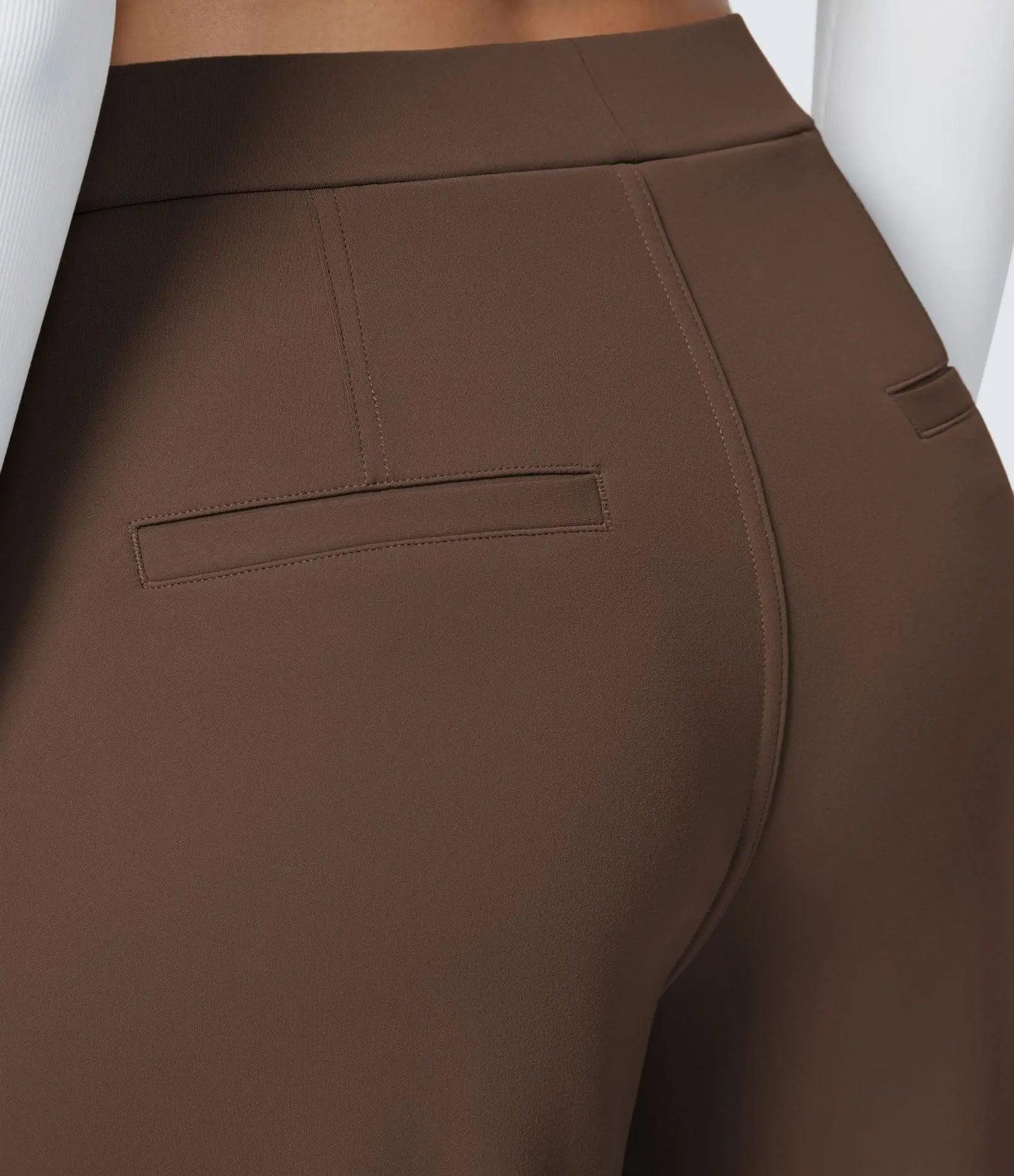 Flex High Waisted Work Pants Plicated Side Pockets Straight Leg Cargo Business Pants Straight-Leg Cut Breathable Versatile Wear